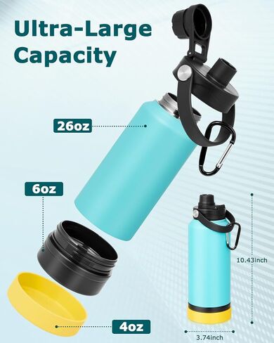 Portable Dog Water Bottle, 32OZ All-in-One Dog Water Bottle, with Dog Drinking Bowl & Food Bowl, Leak Proof, Double Vacuum Insulation, Dog Travel Water Bottle for Walking Hiking Camping in Kuwait