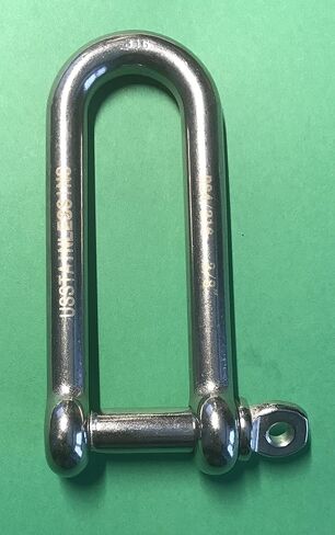 US STAINLESS Stainless Steel 316 Long D Shackle 3/8" (10mm) Marine Grade in Saudi Arabia