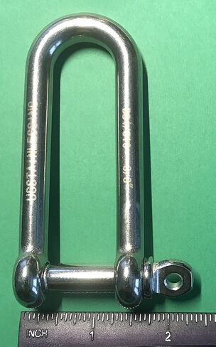 US STAINLESS Stainless Steel 316 Long D Shackle 3/8" (10mm) Marine Grade in Saudi Arabia