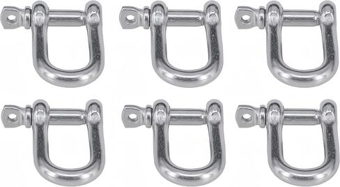 4PCS Stainless Steel Forged D Shape Shackle 3/8" (10mm) for Chains, Wire Rope, Lifting and Landing, Camping, Tow Strap in Kuwait