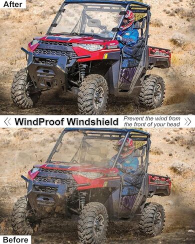 الزجاج الأمامي UTV، الزجاج الأمامي الكامل المقاوم للخدش، الزجاج الأمامي الشفاف متوافق مع 2014-2018 Polaris RZR 1000 XP 1000 4 XP Turbo و2015-2018 RZR 900 RZR 1000 XP in Kuwait