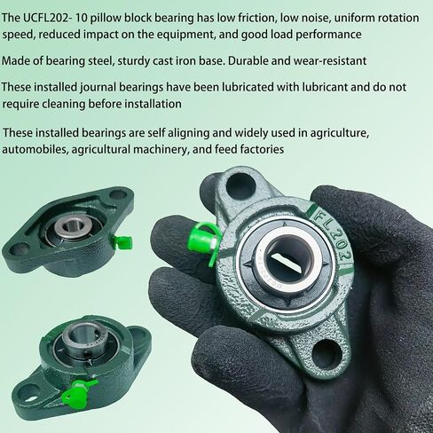 2 Pack UCFL204-12 Pillow Block Bearing, Flange Mount Ball Bearing Unit, 3/4 in Bore, 2-Bolt Flange, Self Aligning Cast Iron Housing, Set Screw Locking Style Flange Pillow Block Bearing in Kuwait