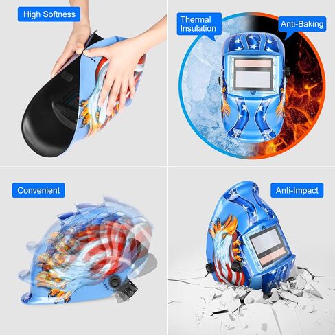 Welding True Color Helmet Auto Darkening Hood with Adjustable Shade Range 4/9-13 for TIG MIG ARC Welder Mask in Kuwait