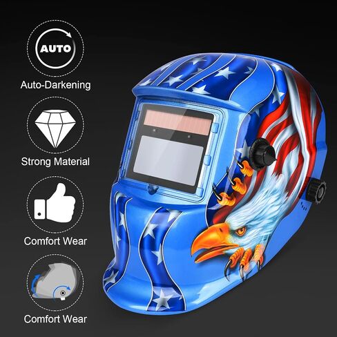 Welding True Color Helmet Auto Darkening Hood with Adjustable Shade Range 4/9-13 for TIG MIG ARC Welder Mask in Kuwait