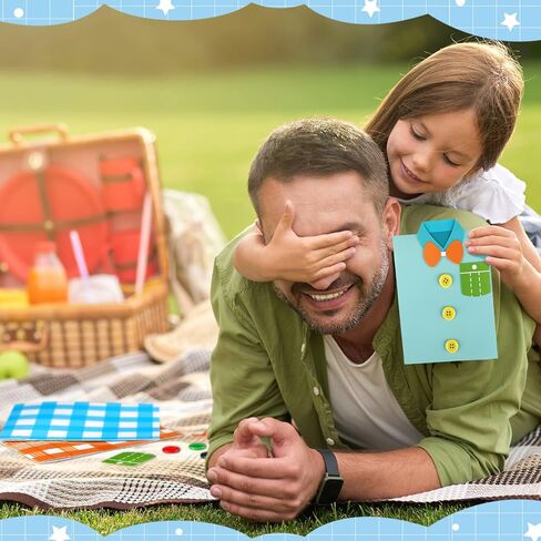 Honoson 16 قطعة من بطاقات عيد الأب لقميص عيد الأب، مجموعة أدوات صنع بطاقة عيد ميلاد الأب للأب مع 60 قطعة من الأزرار الحرفية، بطاقات تهنئة مضحكة DIY مجموعة بطاقات الشكر لأنشطة الوالدين والطفل في الفصول المدرسية in Saudi Arabia