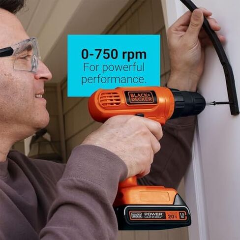 BLACK+DECKER LD120VA 20-Volt Max Lithium Drill/Driver with 30 Accessories - Orange with BLACK+DECKER BDA91109 Combination Accessory Set, 109-Piece in Saudi Arabia