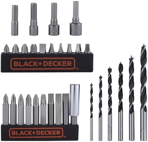 BLACK+DECKER LD120VA 20-Volt Max Lithium Drill/Driver with 30 Accessories - Orange with BLACK+DECKER BDA91109 Combination Accessory Set, 109-Piece in Saudi Arabia