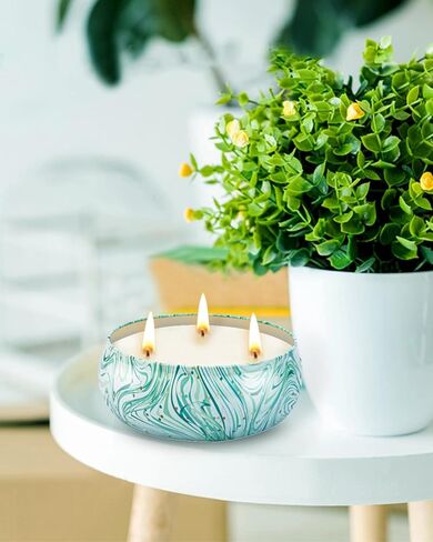 Citronella Candles Outdoor, 3 x 12oz Large Citronella Candle Sets for Home Patio Yard Garden Balcony Backyard Camping, 240hrs Long Lasting, 3 Wicks Natural Soy Wax Jar Candles Indoor in Kuwait