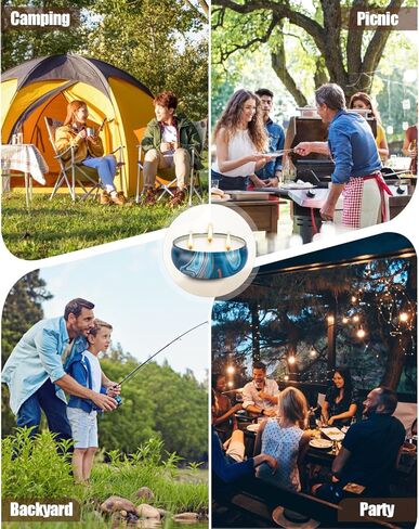 Citronella Candles Outdoor, 3 x 12oz Large Citronella Candle Sets for Home Patio Yard Garden Balcony Backyard Camping, 240hrs Long Lasting, 3 Wicks Natural Soy Wax Jar Candles Indoor in Kuwait