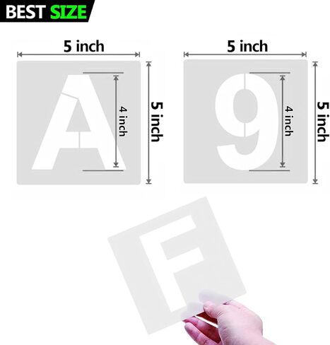Alphabet Letter Stencils 3 inches, 36 Pcs Reusable Plastic Letter Number Templates, Art Craft Stencils for Wood, Wall, Fabric, Rock, Chalkboard, Signage (Font Size: 2.25 inch)… in Saudi Arabia