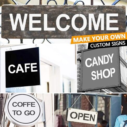 Alphabet Letter Stencils 3 inches, 36 Pcs Reusable Plastic Letter Number Templates, Art Craft Stencils for Wood, Wall, Fabric, Rock, Chalkboard, Signage (Font Size: 2.25 inch)… in Kuwait