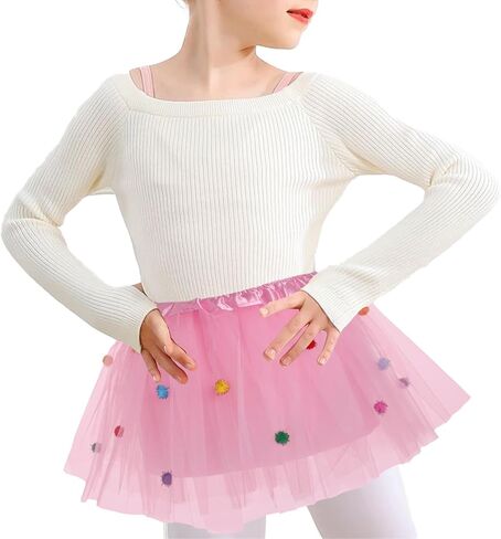 Tgirls Tutu Skirt for Women 3D Pom Pom Balls Tulle Skirts Layered Dance Skirt Fashion Puffy Costume Skirt for Girls in Saudi Arabia