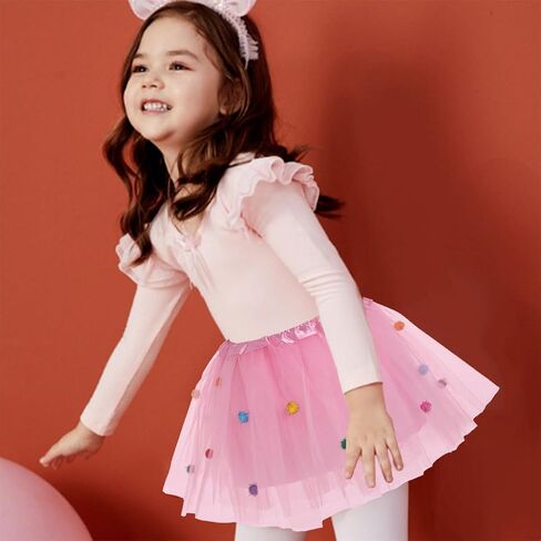 Tgirls Tutu Skirt for Women 3D Pom Pom Balls Tulle Skirts Layered Dance Skirt Fashion Puffy Costume Skirt for Girls in Saudi Arabia