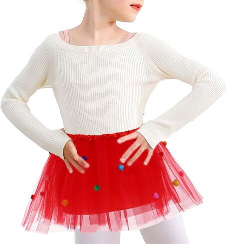 Tgirls توتو تنورة للنساء ثلاثية الأبعاد كرات بوم بوم تول التنانير الطبقات تنورة رقص موضة منتفخ زي تنورة للفتيات in Kuwait