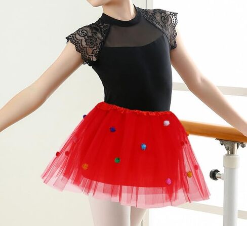 Tgirls توتو تنورة للنساء ثلاثية الأبعاد كرات بوم بوم تول التنانير الطبقات تنورة رقص موضة منتفخ زي تنورة للفتيات in Kuwait