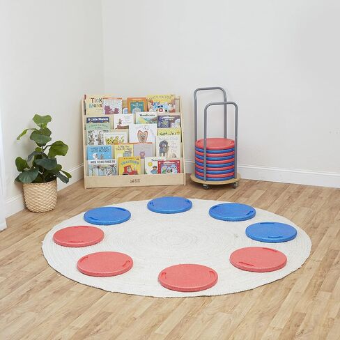 ECR4Kids CircleSpots, Seating Pads, Blue/Red, 20-Piece in Kuwait