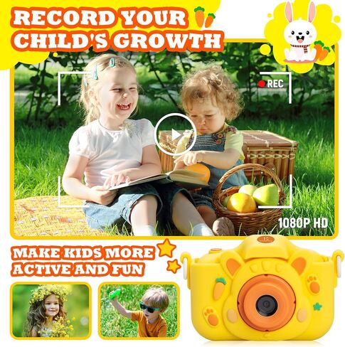 كاميرا للأطفال للأولاد والبنات، لعبة كاميرا رقمية سيلفي بعدسة مزدوجة من إليانور لعمر 3 4 5 6 7 8 9 10 سنوات، كاميرا تسجيل فيديو عالية الدقة 1080 بيكسل محمولة للأطفال، أعياد ميلاد الأطفال الصغار in Kuwait