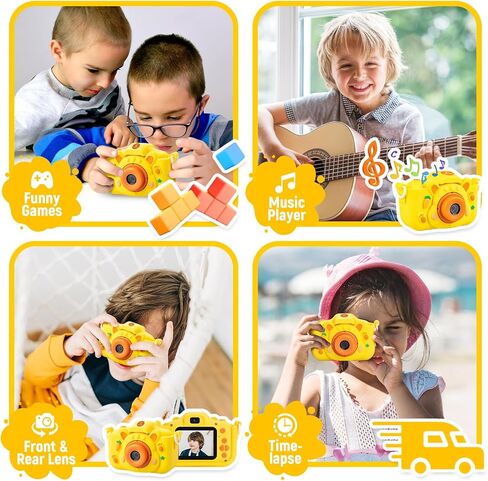 كاميرا للأطفال للأولاد والبنات، لعبة كاميرا رقمية سيلفي بعدسة مزدوجة من إليانور لعمر 3 4 5 6 7 8 9 10 سنوات، كاميرا تسجيل فيديو عالية الدقة 1080 بيكسل محمولة للأطفال، أعياد ميلاد الأطفال الصغار in Kuwait