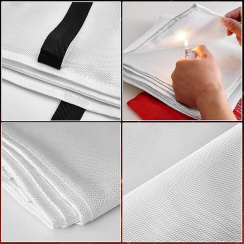 Fire Blankets Emergency for Home, Fire Blankets to Smother a Kitchen Fire, 40" x 40" Emergency Fire Blanket 4 Pack, Fiberglass Fire Blanket for Kitchen, Camping, Car, Picnic, Fireplace in Kuwait