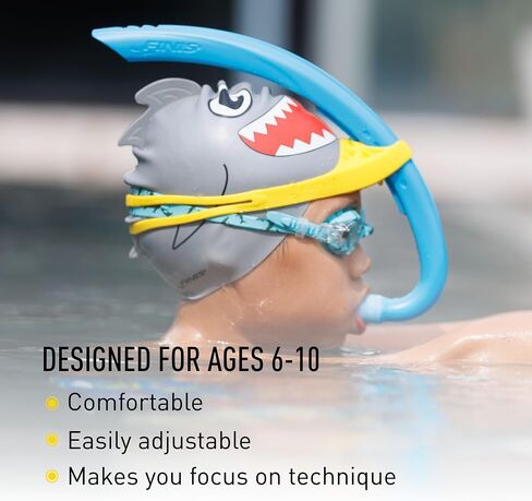 FINIS Stability Snorkel Jr - for Ages 6-10 - Swim Training Snorkel with Head Strap, Shorter Tube & Small Mouthpiece - for Swim Lessons, Swim School & Competition Training in Saudi Arabia