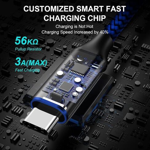 etguuds كابل USB C أرجواني 3.3 قدم شحن سريع، كابل من النوع C من النوع C مضفر USB إلى USB C متوافق مع Samsung Galaxy S23 S22 S21 S20 S10 S10E S9 A10e A32 Z Flip/Fold 5 4، Note 20 10 9، Pixel in Kuwait