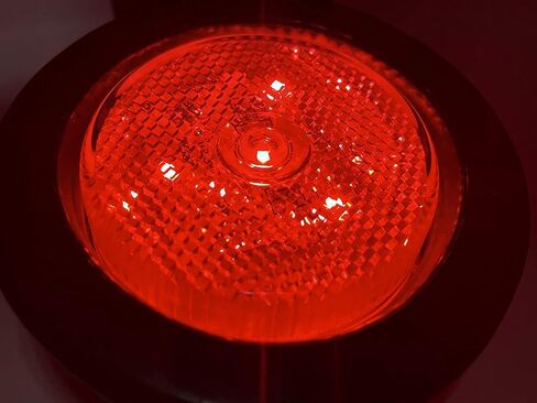 All Star Truck Parts] 2x 2.5 Amber 4 Led Round Side Marker Clearance Lights Grommet Flush Mount, Sealed Truck Trailer with Reflex Lens, IP67 Waterproof- Super Bright DOT SAE P2 FMVSS 180 in Saudi Arabia