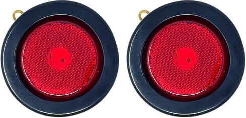 All Star Truck Parts] 2x 2.5 Amber 4 Led Round Side Marker Clearance Lights Grommet Flush Mount, Sealed Truck Trailer with Reflex Lens, IP67 Waterproof- Super Bright DOT SAE P2 FMVSS 180 in Saudi Arabia