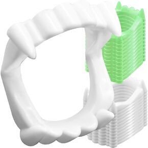 24 PCS مصاصي الدماء البلاستيكي الأسنان الأنياب المزيفة - مصاصي الدماء البيضاء أسنان هالوين الدعائم ، مستلزمات الحفلات والخداع أو الملحقات in Kuwait