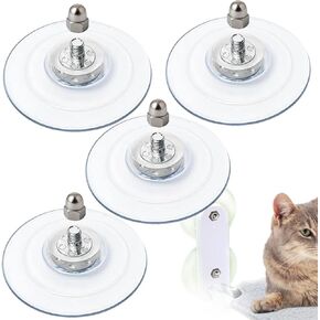 4 Pack Cat Window Perch Suction Cup - Strong Adhesive Replacement Suction Cups with Screws for Foldable & Cordless Cat Window Hammock Seat, Holds up to 40 lbs in Saudi Arabia