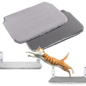 2PCS Replacement Cover for Cat Window Perch, L Size Cordless Cat Window Hammock Bed Accessories, Reversible Breathable/Warm Seat Cover for Inside (Grey, 23.6''L×11.8''W) in Saudi Arabia
