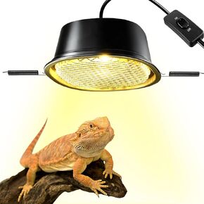 G9 Reptile Infrared Heat Lamp, Terrarium Heating Lamp Fixture with 50W UVA Low Profile Night Red Bulb | Safety Mesh, Tank Hood Basking Spot Light for Bearded Dragons Turtles Lizards Geckos in Saudi Arabia
