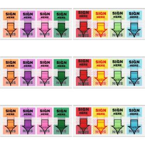 6 Pack 600 PCS Sign Here Tabs, Arrow Labels Stickers Adhesive Message Flags Easy to Post for Notebook Annotating Books Notary Books Documents Home Office School Supplies (Multicolor) in Saudi Arabia