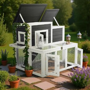 كتكوت كوب ، خارجي محمولة الدجاج تشغيل قفص مثلث خشبي السمان مع قفص الدواجن الأسلاك التهوية للحيوانات الصغيرة (الخشب الطبيعي) in Kuwait