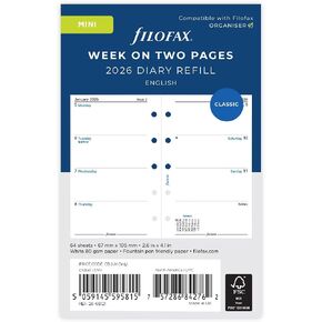 Filofax Mini Week على صفحتين English 2026 يوميات 26-68121 in Kuwait