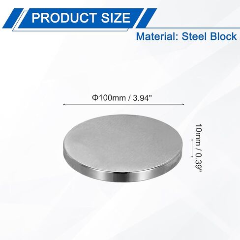 PATIKIL 30x10mm Steel Bench Block, Steel Block Metal Bench Block No Holes Matched Hardened Steel Flat 123 Blocks Precision Ground Milling for Jewelry Making Stamping Tool, Round in Saudi Arabia