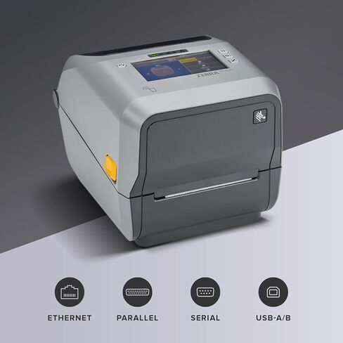 ZEBRA ZD621 Thermal Transfer Desktop Printer Color Touch LCD 300 dpi Print Width 4-inch USB Serial Ethernet ZD6A143-301F00EZ, Requires Thermal Ribbon for Use in Saudi Arabia