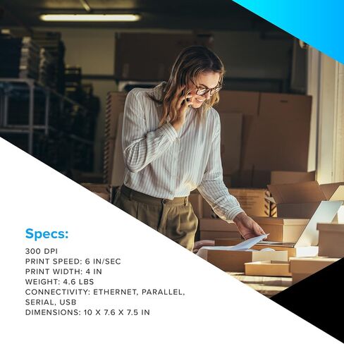 ZEBRA ZD621 Thermal Transfer Desktop Printer Color Touch LCD 300 dpi Print Width 4-inch USB Serial Ethernet ZD6A143-301F00EZ, Requires Thermal Ribbon for Use in Saudi Arabia