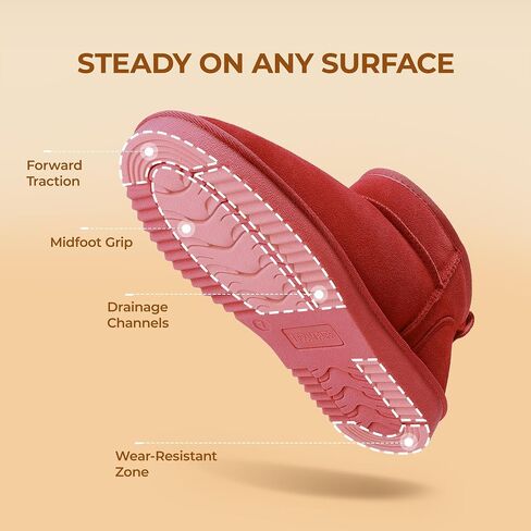 DREAM PAIRS Ankle Winter Mini Boots for Women | Genuine Suede Faux Fur Lining Water Resistant Warm Snow Boots Slip On Memory Foam Comfort Booties FuzzyClassic in Saudi Arabia