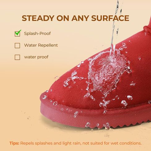 DREAM PAIRS Ankle Winter Mini Boots for Women | Genuine Suede Faux Fur Lining Water Resistant Warm Snow Boots Slip On Memory Foam Comfort Booties FuzzyClassic in Saudi Arabia
