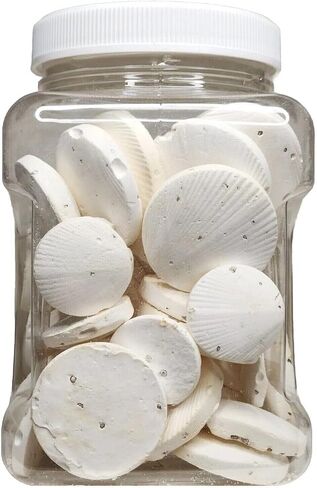 Aquatic Foods Inc. Calcium Enriched Sinking Food Disks for Shrimp, Snails, Crabs, Crayfish, Hermit Crabs, Plecos, Catfish, Bottom Fish, All Tropical Fish. 25 Small & 25 Medium Discs Jar in Saudi Arabia