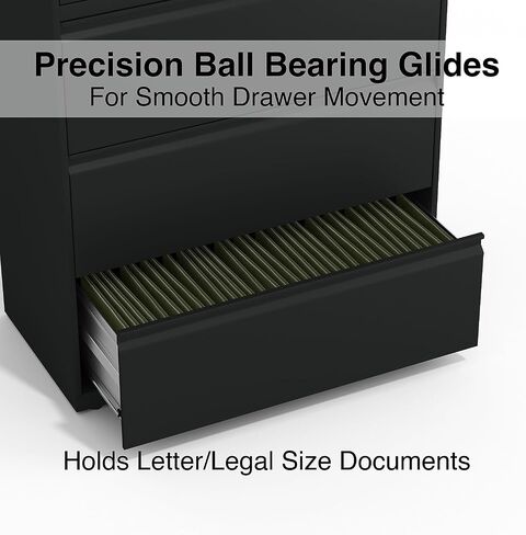 STAPLES 4-Drawer Lateral File Cabinet, Letter & Legal Size Documents, Lockable, 36" W x 18.62" D x 52.36" H, Black in Saudi Arabia