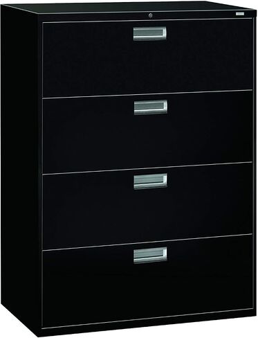 HON Brigade 600 Series Lateral File, 4 Drawers, 53 1/4"H x 42"W x 19 1/4"D, Black in Saudi Arabia