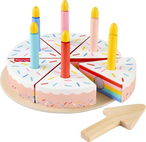 Fisher-Price Wood Pretend Play Toy Fruit Pie, Tiny Garden 16-Piece Wooden Food Puzzle Set for Preschool Kids Ages 3+ Years (Amazon Exclusive) in Saudi Arabia