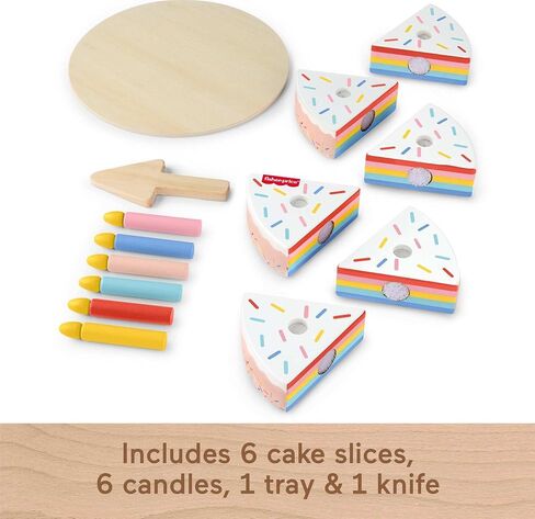 Fisher-Price Wood Pretend Play Toy Fruit Pie, Tiny Garden 16-Piece Wooden Food Puzzle Set for Preschool Kids Ages 3+ Years (Amazon Exclusive) in Saudi Arabia