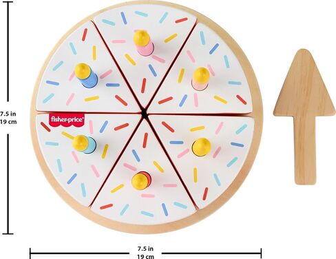 Fisher-Price Wood Pretend Play Toy Fruit Pie, Tiny Garden 16-Piece Wooden Food Puzzle Set for Preschool Kids Ages 3+ Years (Amazon Exclusive) in Saudi Arabia