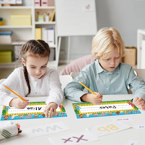 60Pcs Student Name Plates for Classroom, Multipurpose Classroom Desk Name Tags School Student Nameplates for Back to School Kindergarten Preschool 1st 2nd 3rd Grade Teaching Supplies in Kuwait
