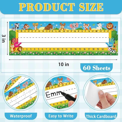 60Pcs Student Name Plates for Classroom, Multipurpose Classroom Desk Name Tags School Student Nameplates for Back to School Kindergarten Preschool 1st 2nd 3rd Grade Teaching Supplies in Kuwait