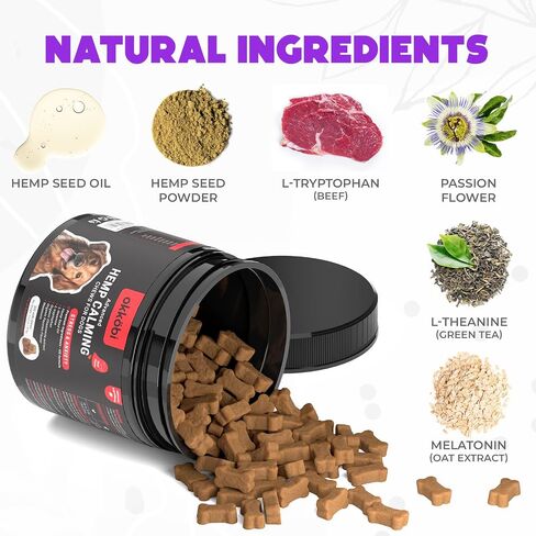 Hemp Calming Chews for Dogs Anxiety 200 pcs - Chicken Flavored - Dog Anxiety Relief - Dog Calming Chews - Melatonin for Dogs - for Stress, Travel, Check-up, Barking or Grooming - Dog Calming Treats in Kuwait