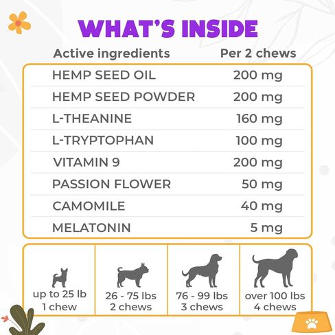 Hemp Calming Chews for Dogs Anxiety 200 pcs - Chicken Flavored - Dog Anxiety Relief - Dog Calming Chews - Melatonin for Dogs - for Stress, Travel, Check-up, Barking or Grooming - Dog Calming Treats in Kuwait
