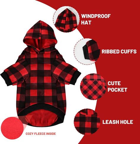 AURUZA Dog Hoodies, Dog Sweatshirts for Medium Large Dogs & Cats, Winter Clothes Coat, Soft Brushed Fleece, Gray, M in Kuwait